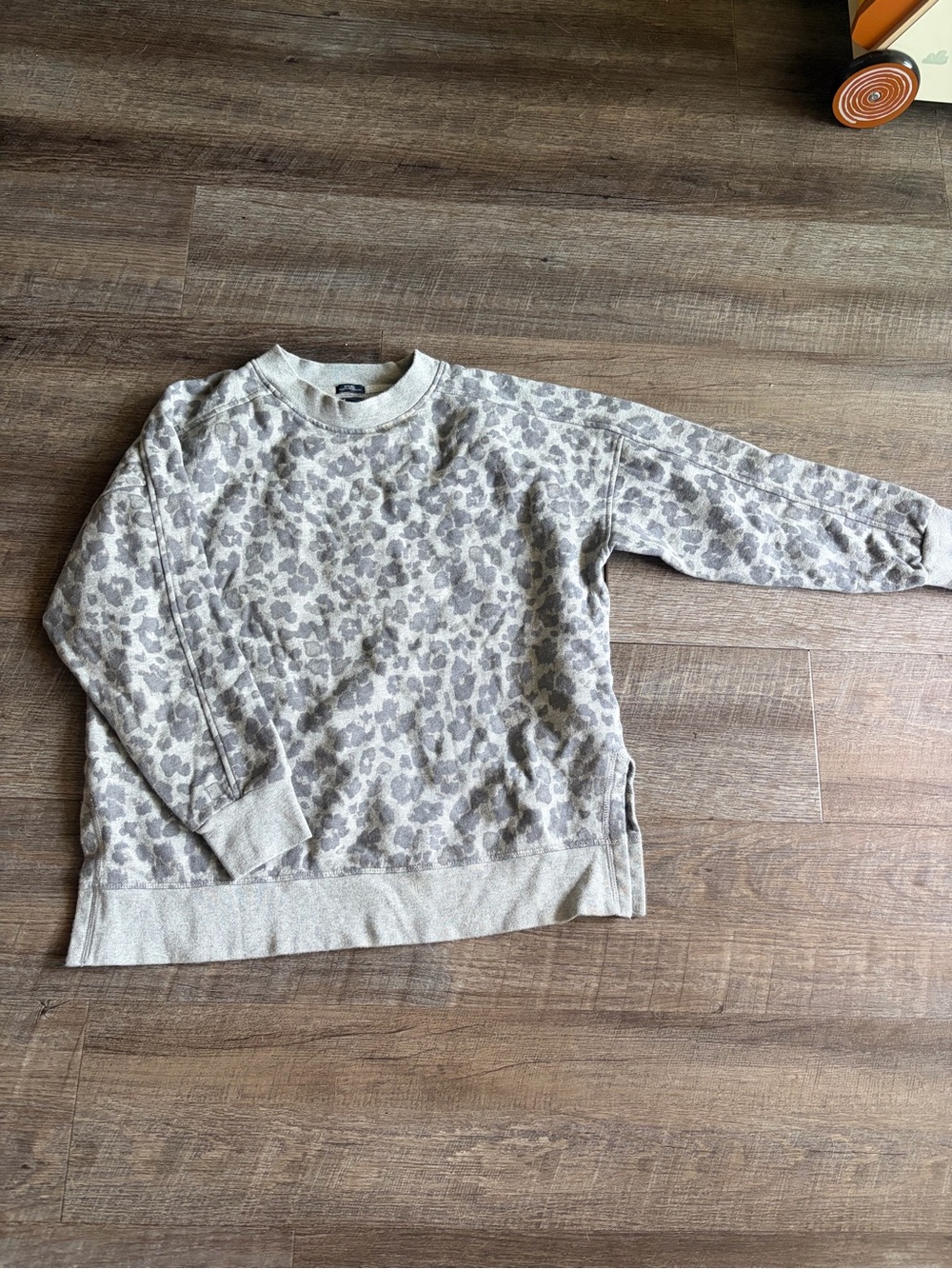 GAP Gray Leopard Crewneck Sweatshirt